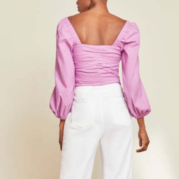 Veronica Beard Kayla Square Neck Long Puff Sleeve Top Blouse Size 6 - Picture 5 of 7